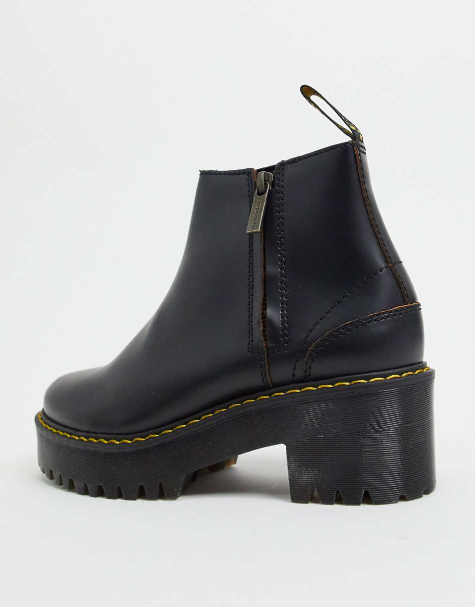 Dr Martens Rometty II zip heeled chelsea boots in black