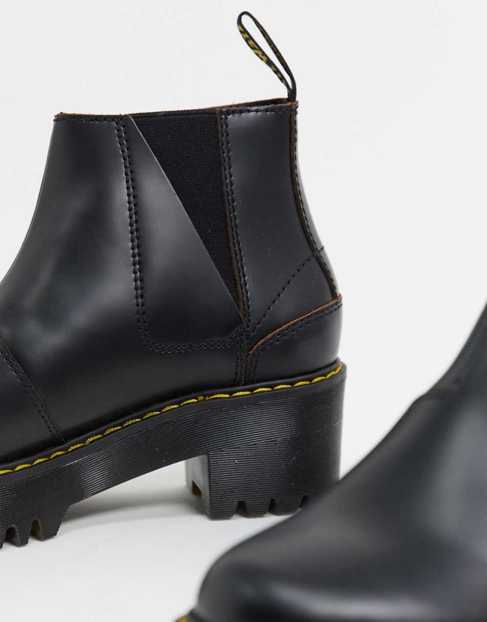 Dr Martens Rometty II zip heeled chelsea boots in black
