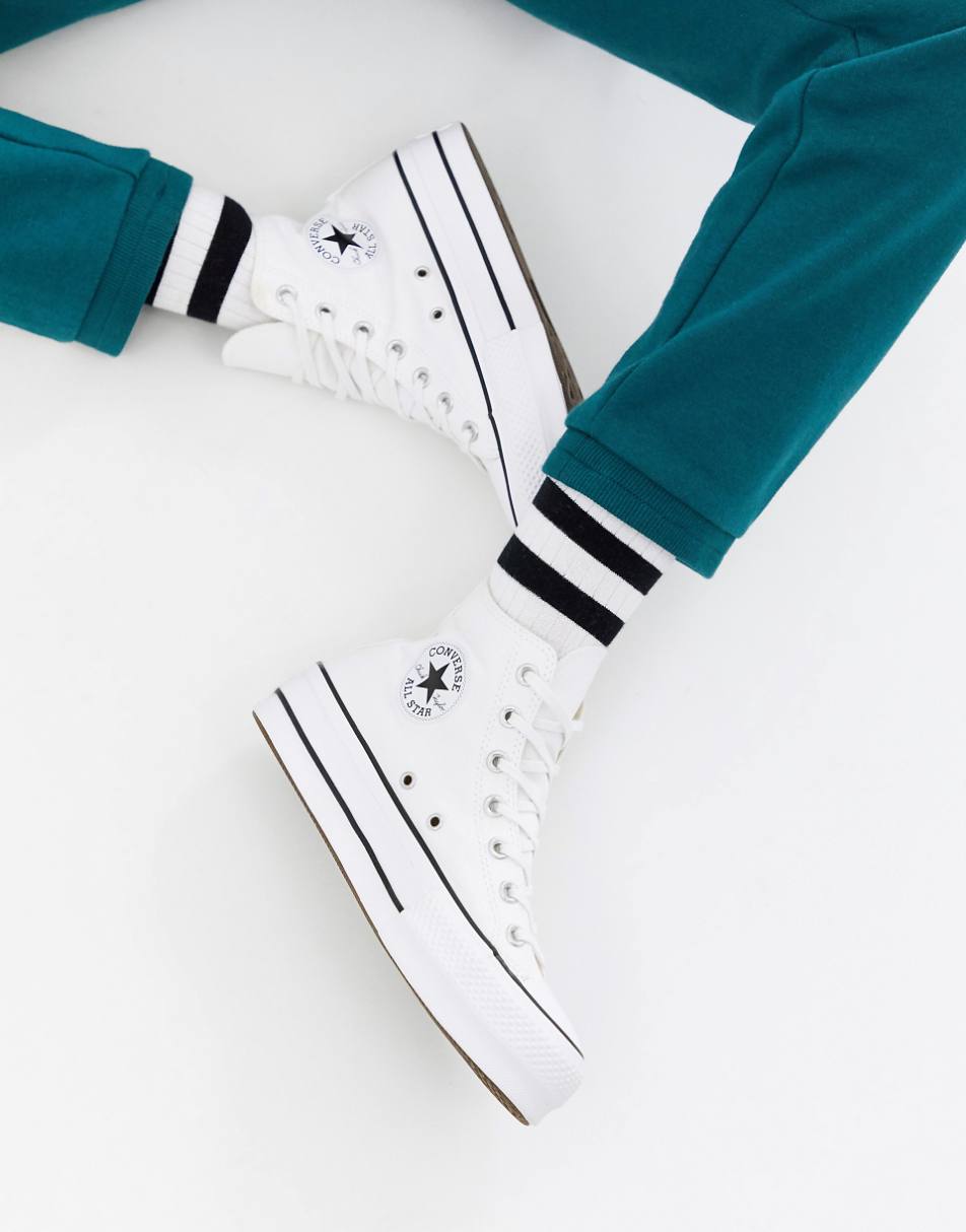 Converse Chuck Taylor All Star Hi Lift canvas platform sneakers in white