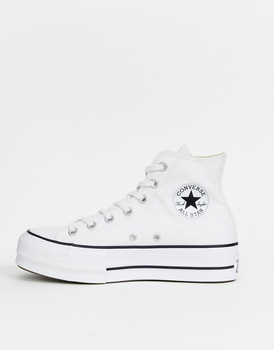 Converse Chuck Taylor All Star Hi Lift canvas platform sneakers in white