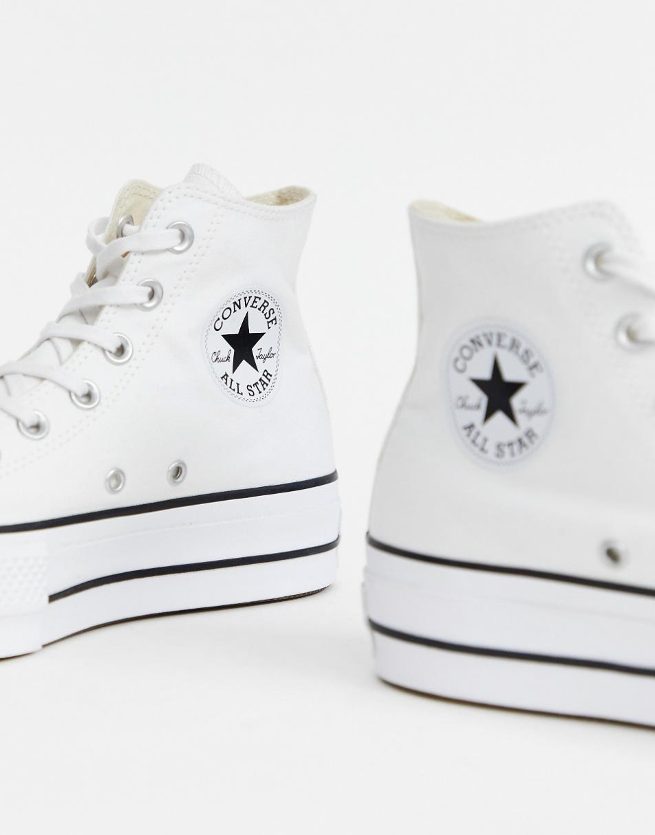 Converse Chuck Taylor All Star Hi Lift canvas platform sneakers in white
