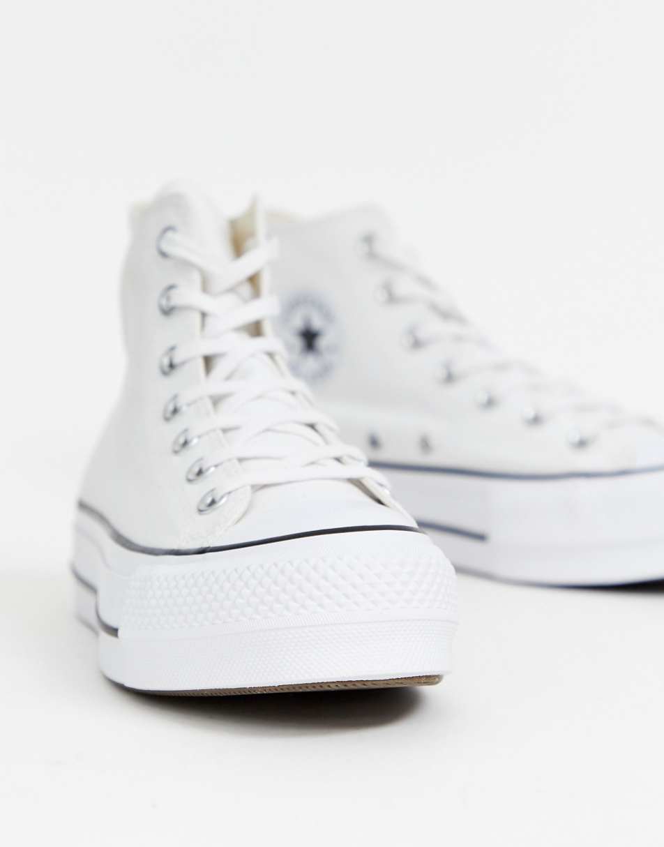 Converse Chuck Taylor All Star Hi Lift canvas platform sneakers in white