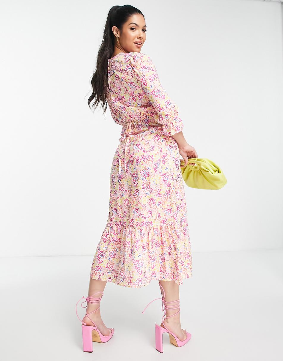 Nobody's Child Maternity Selena ditsy dot pink multicolored dress