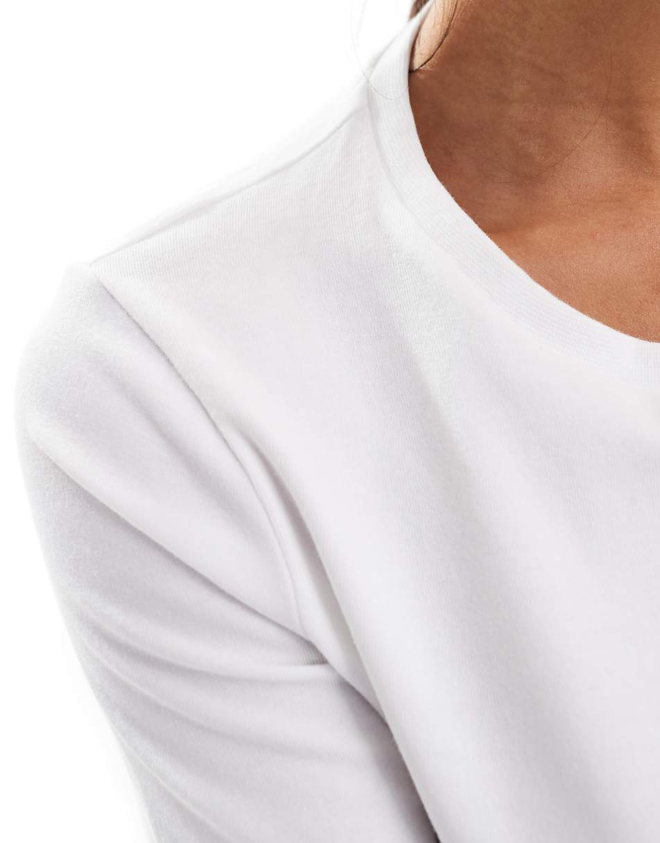 ASOS DESIGN ultimate slim fit T-shirt with long sleeves in cotton 2 pack SAVE