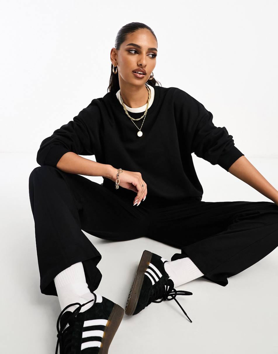ASOS DESIGN ultimate oversized sweatshirt in black - part of a set