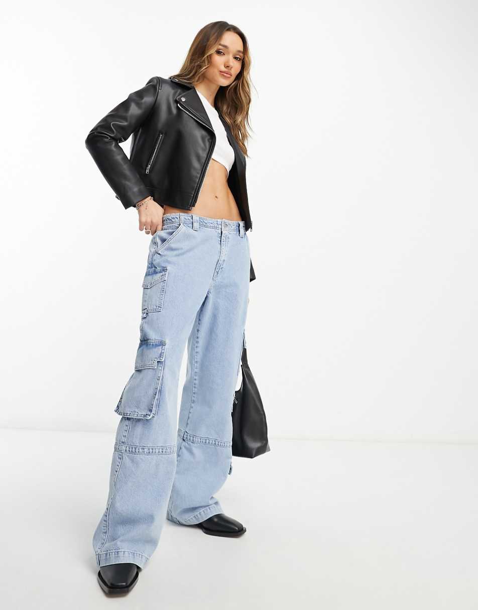 ASOS DESIGN ultimate faux leather biker jacket in black