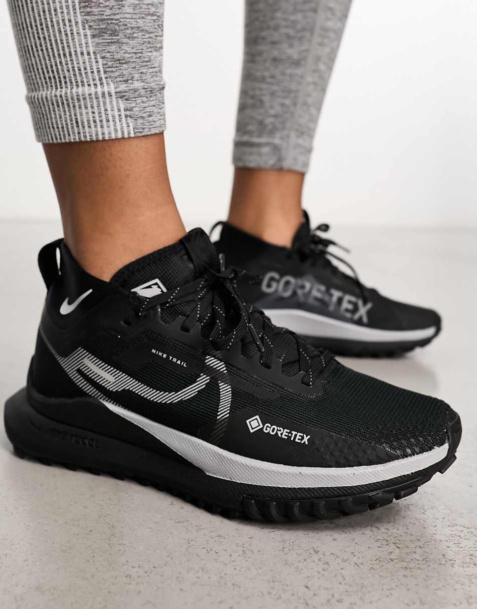 Nike Running React Pegasus Trail 4 Gore-Tex sneakers in triple black