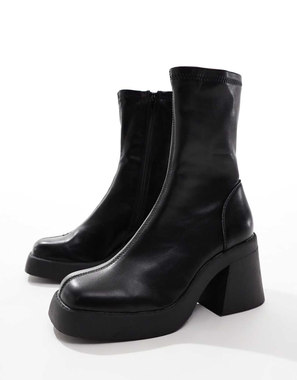 ASOS DESIGN Radiate mid-heel boots in black