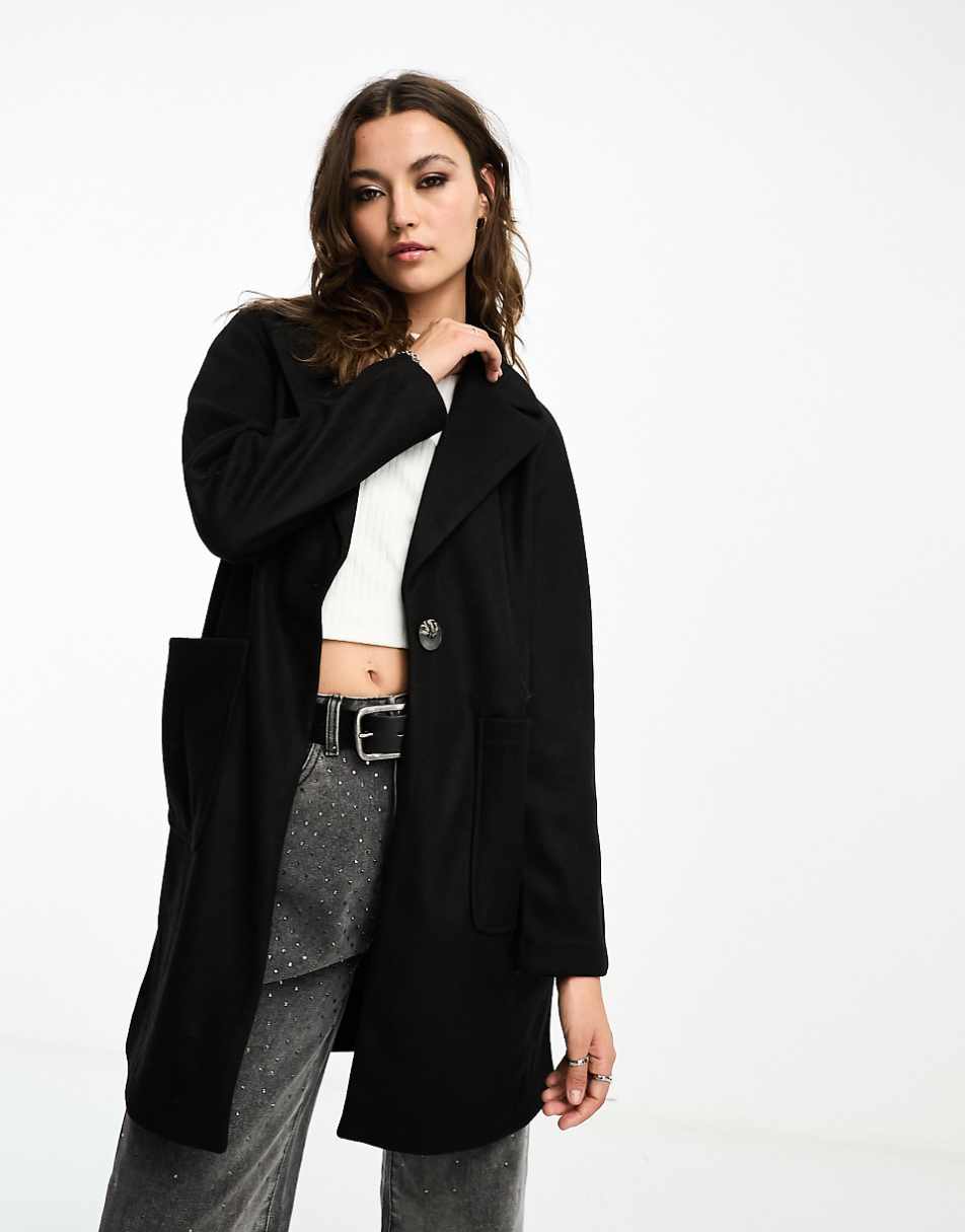 Only tailored coat in black