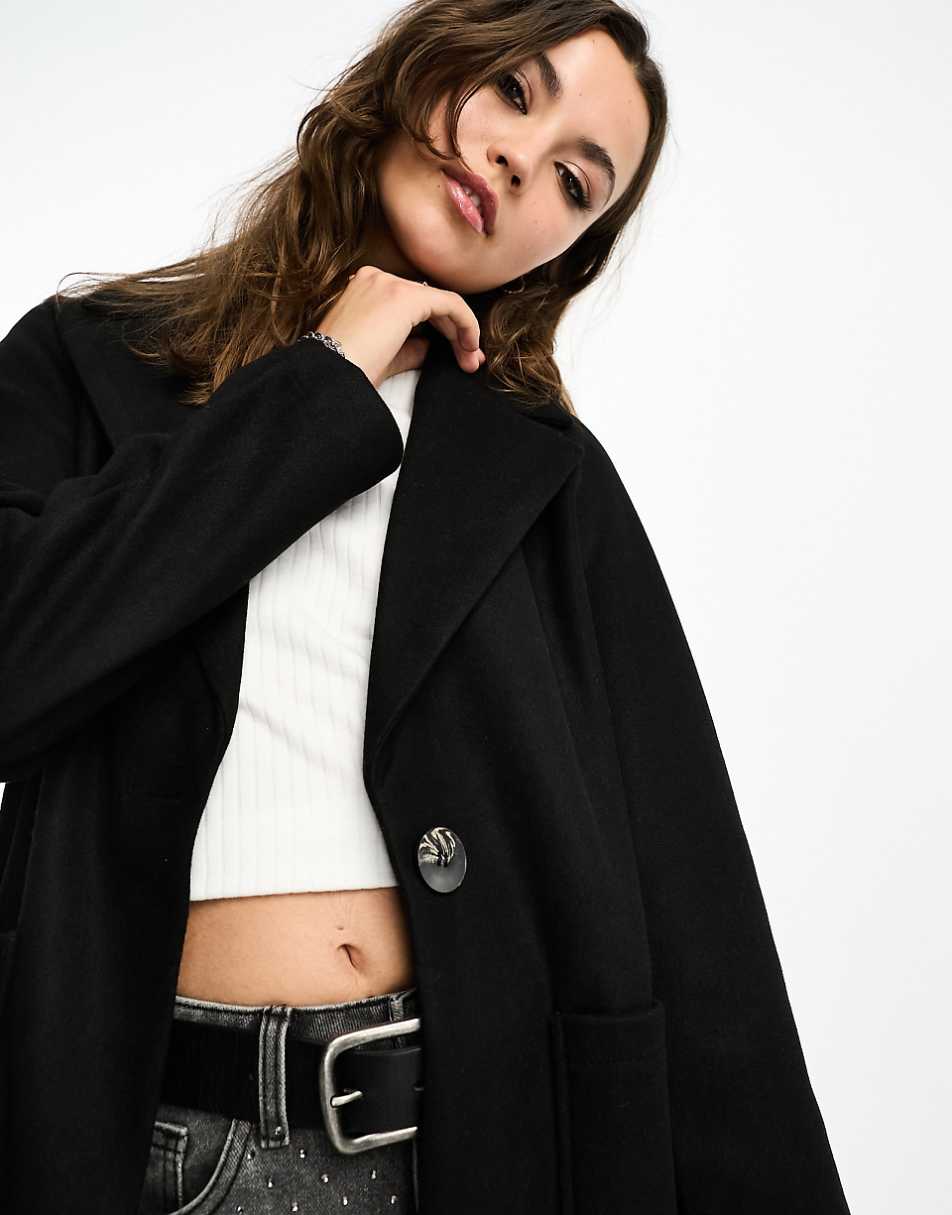 Only tailored coat in black