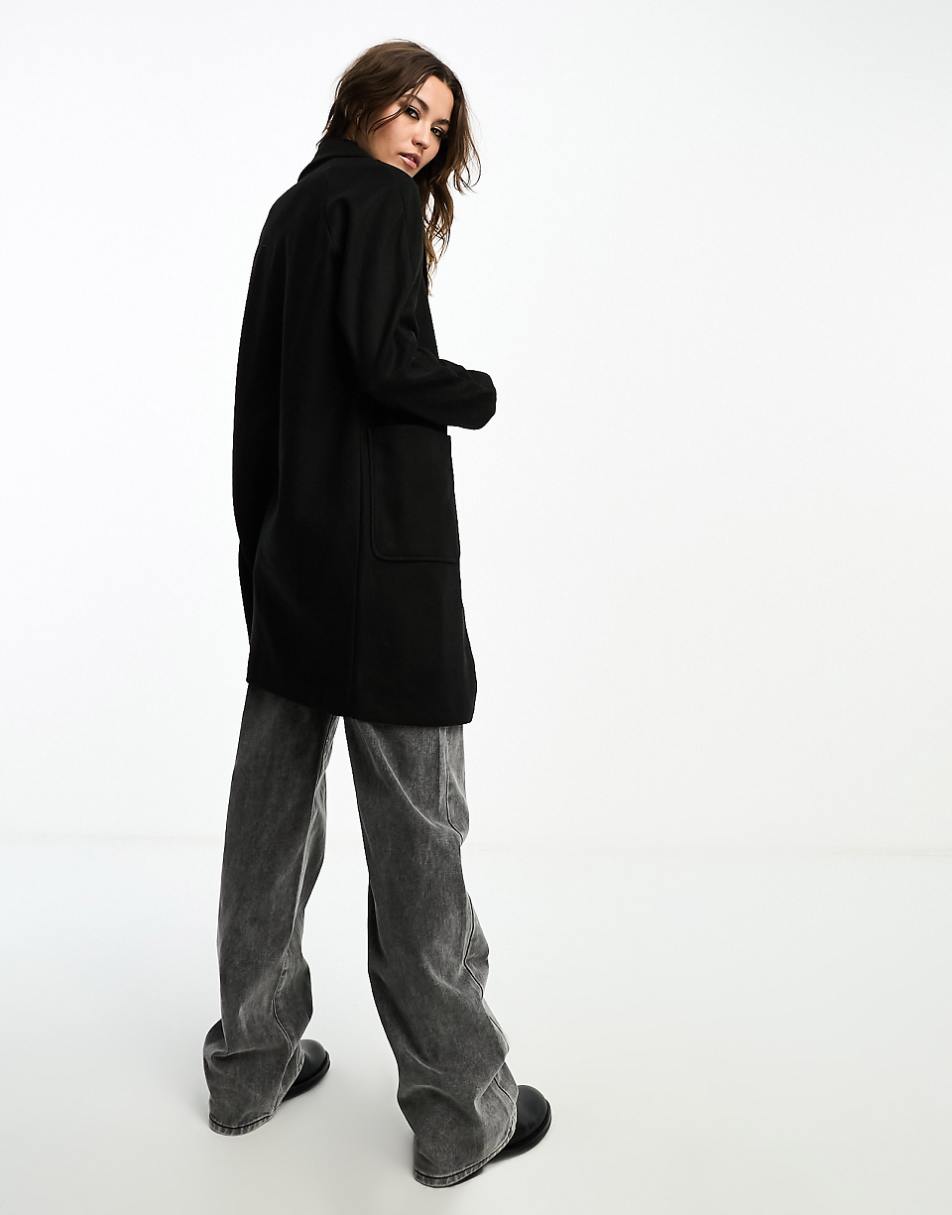 Only tailored coat in black