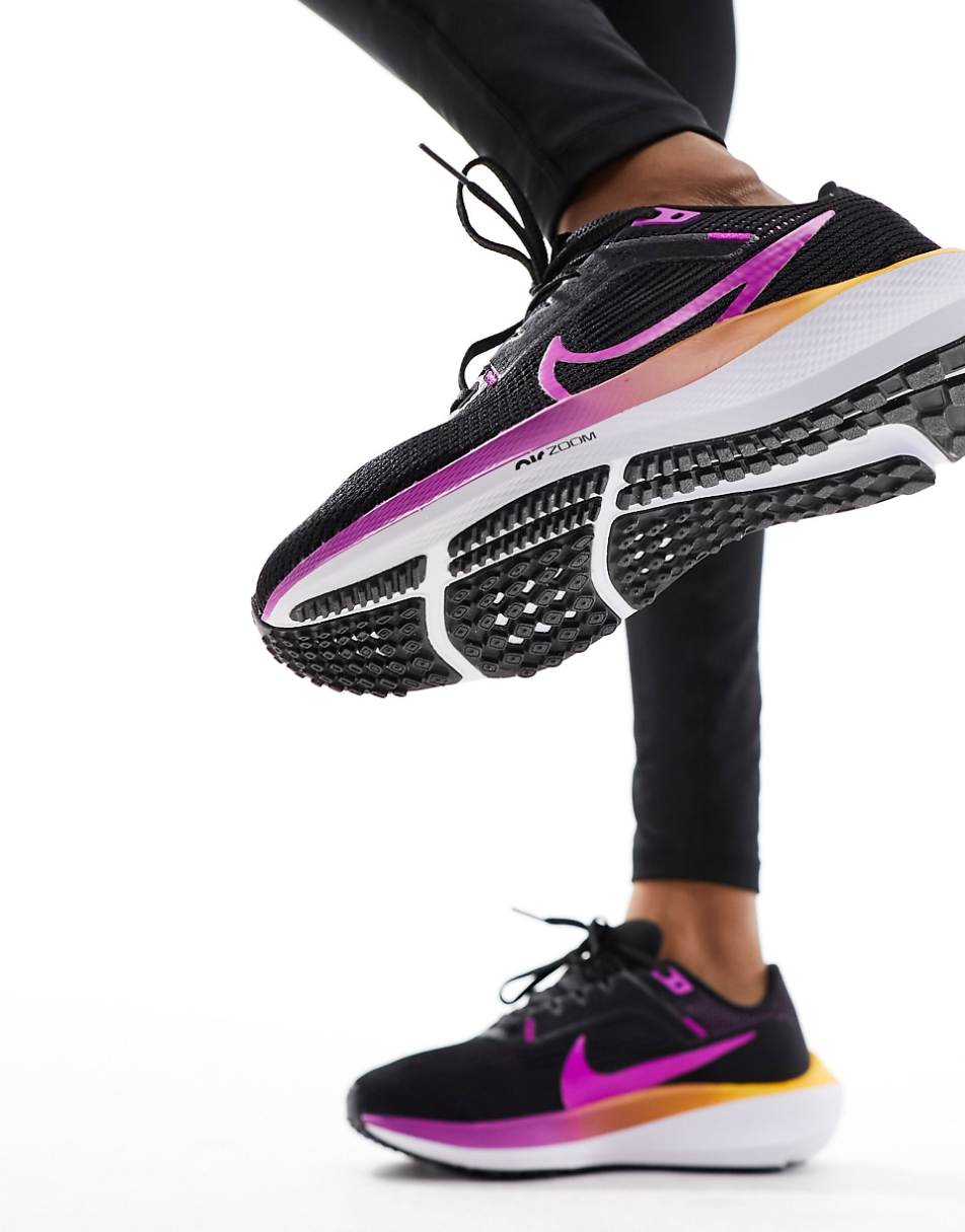 Nike Running Pegasus 40 sneakers in black with ombre detail