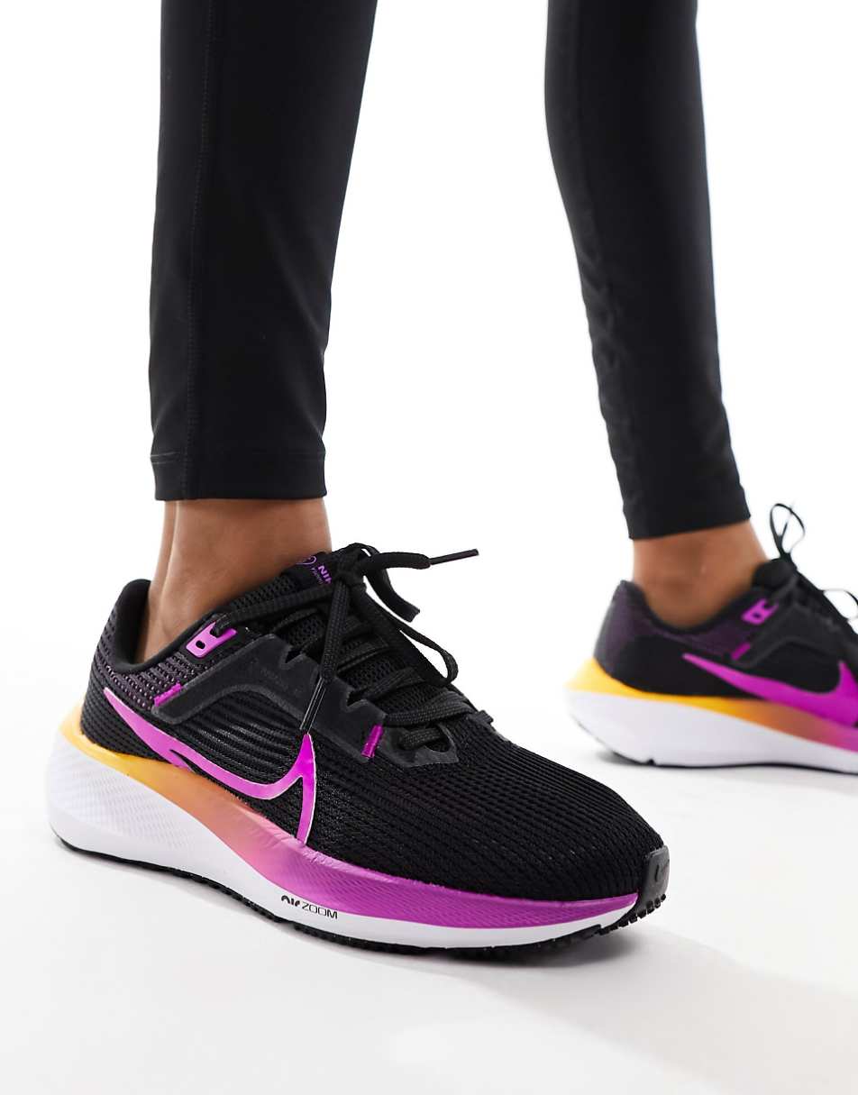 Nike Running Pegasus 40 sneakers in black with ombre detail