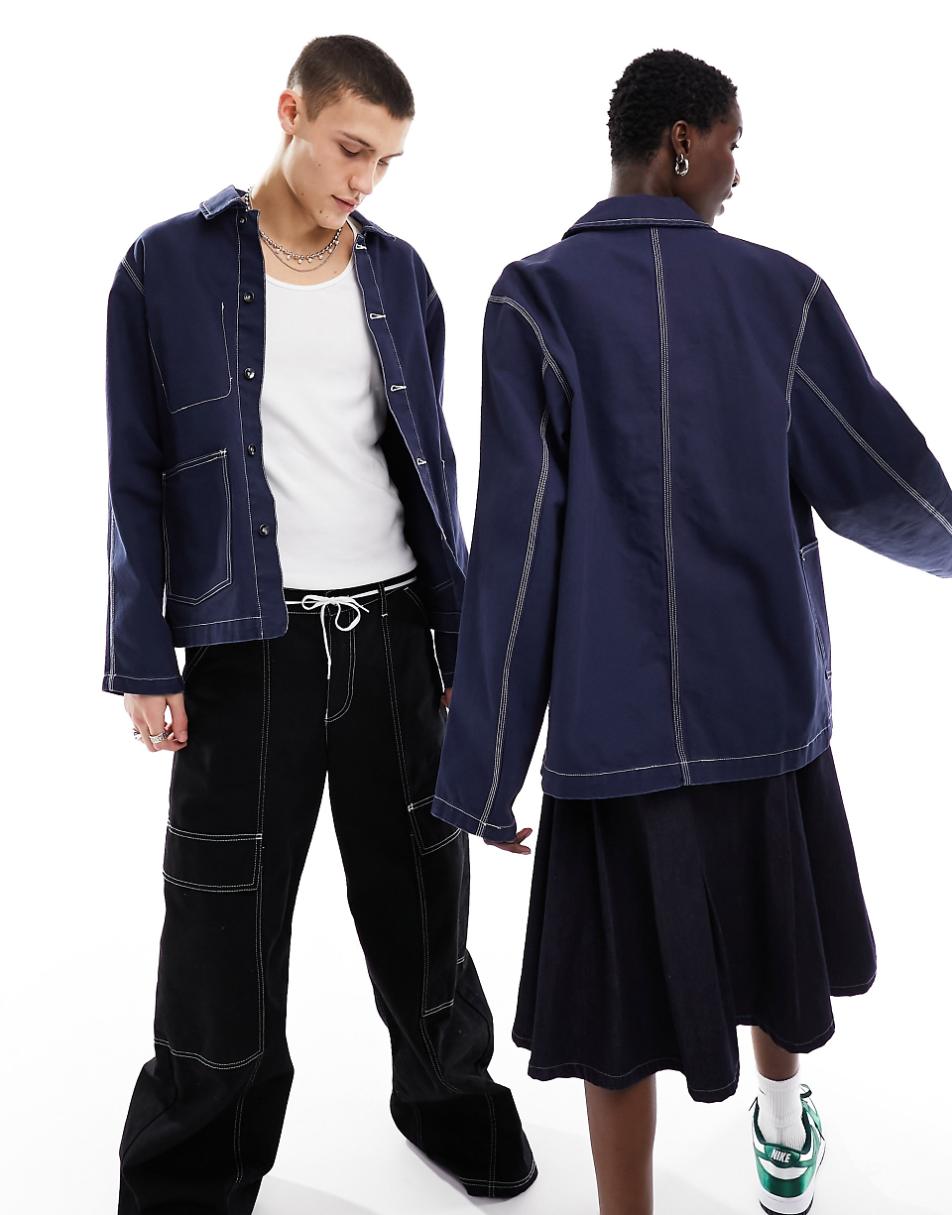 Nike Life Unisex chore jacket in dark blue