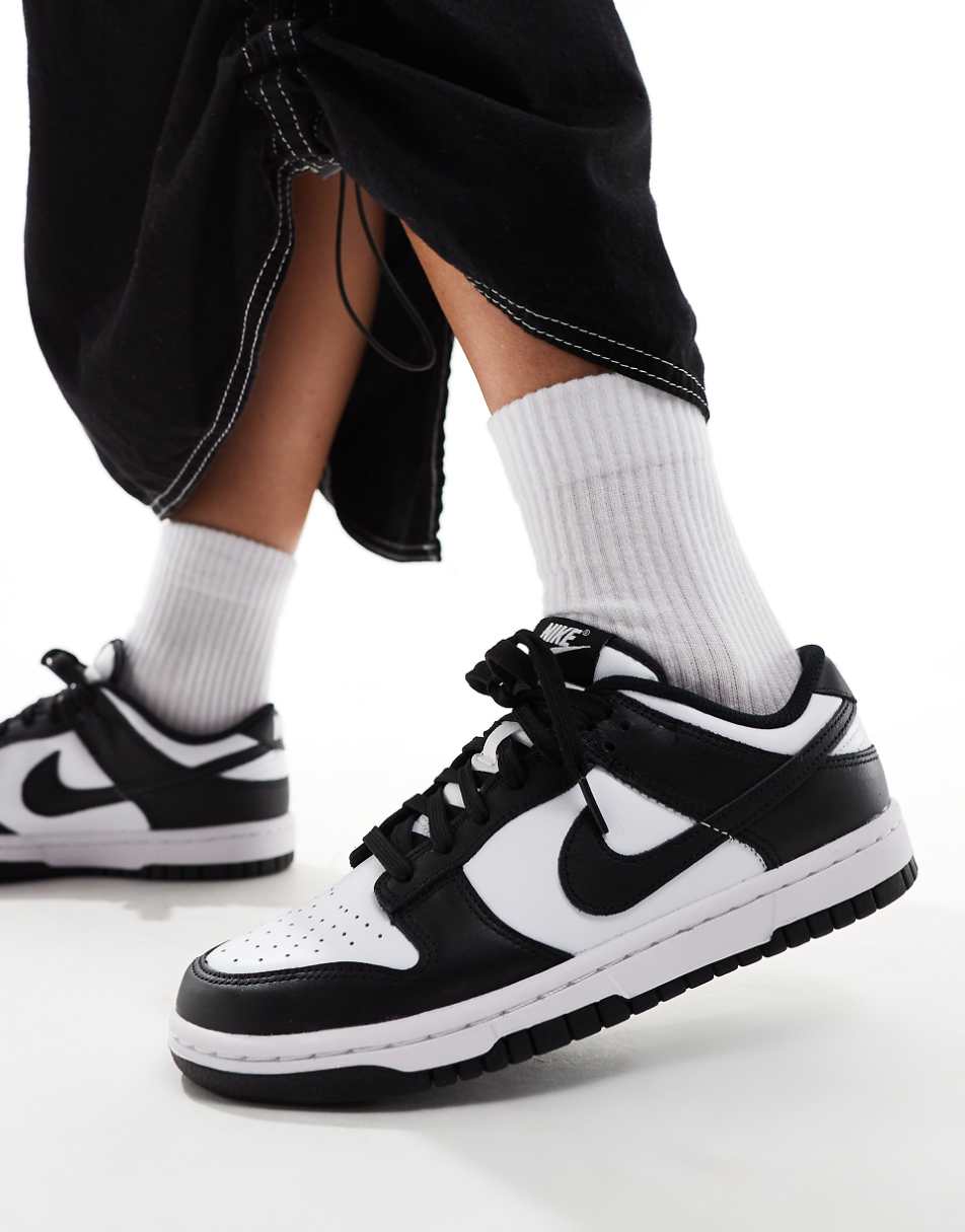 Nike Dunk Low panda sneakers in black and white