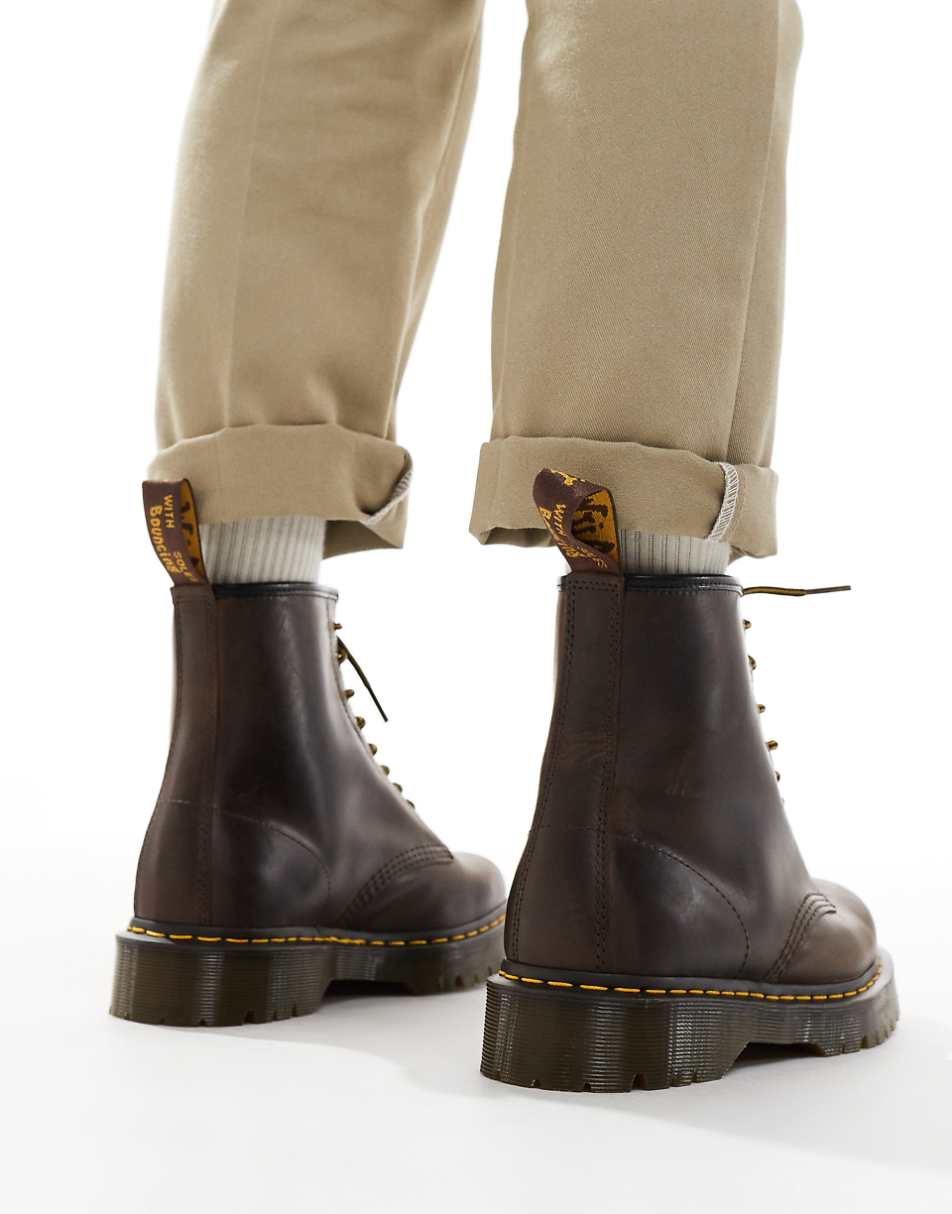 Dr Martens 1460 Bex 8 eye boots in dark brown leather