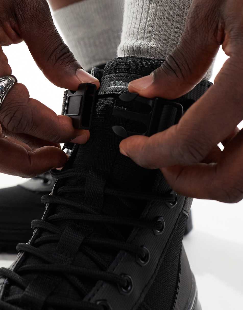 Dr Martens Combs Tech 8 tie boots in black leather
