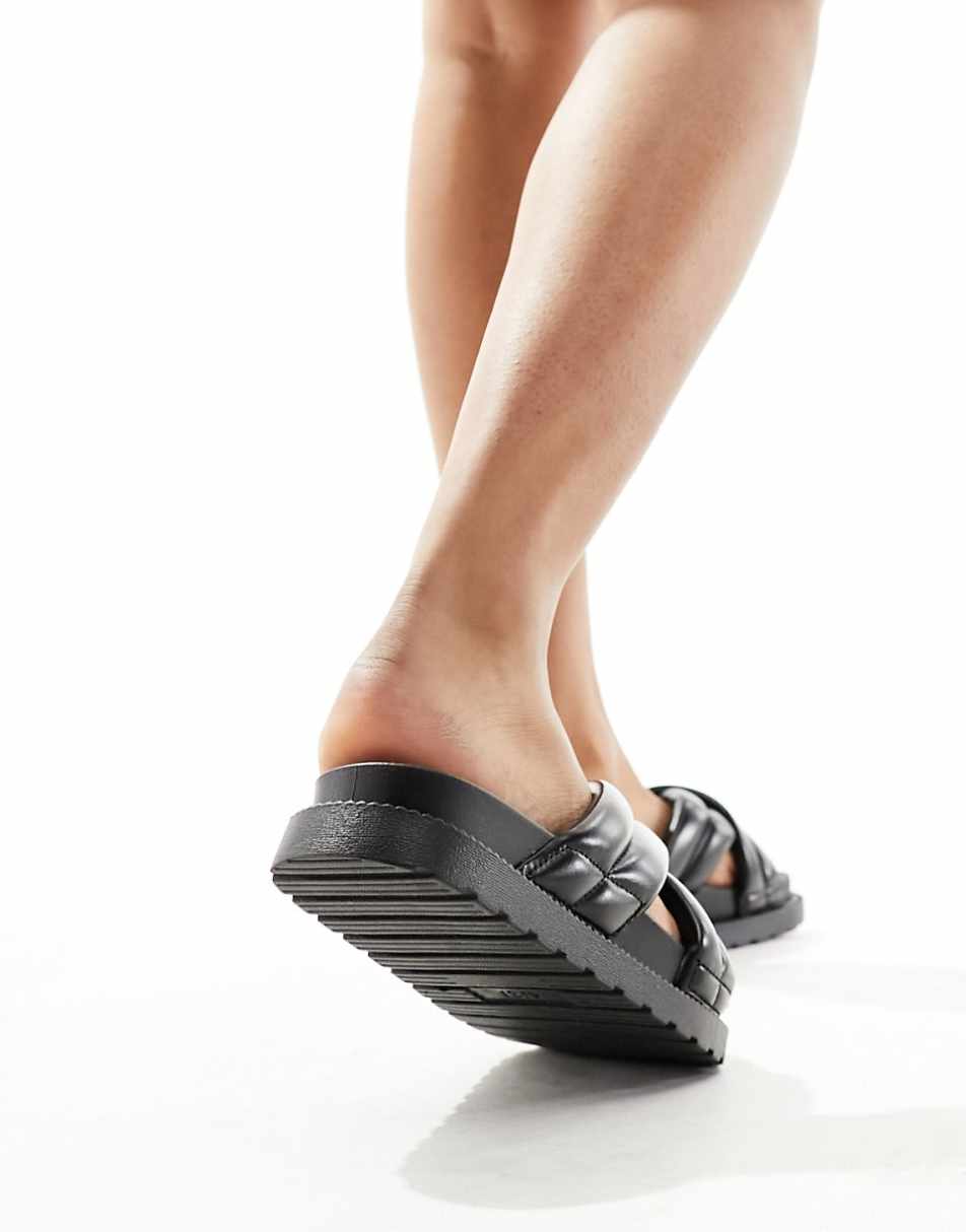 Glamorous crossover strap slides in black