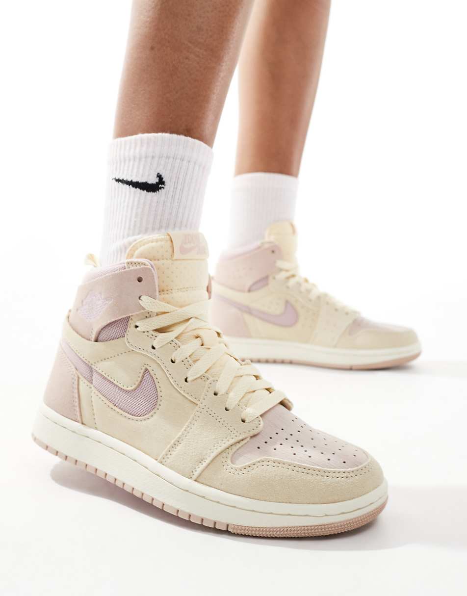 Nike Air Jordan 1 Zoom Comfort 2 sneakers in beige and light pink