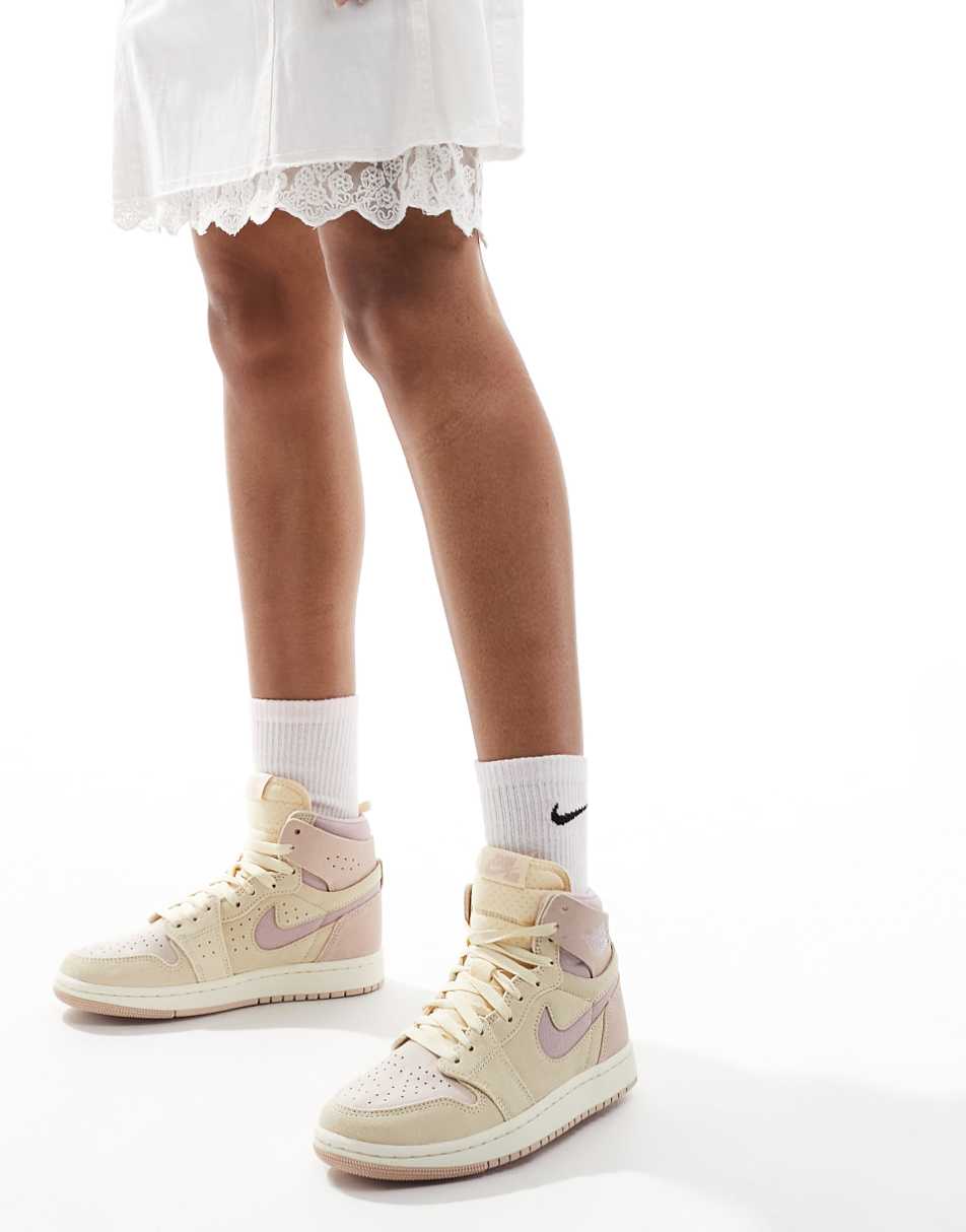 Nike Air Jordan 1 Zoom Comfort 2 sneakers in beige and light pink