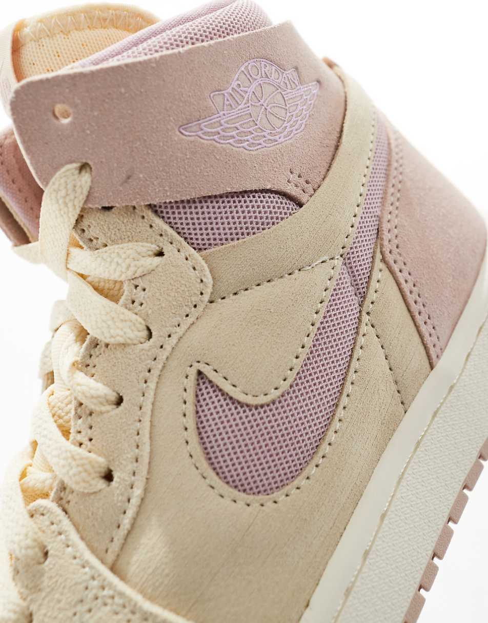 Nike Air Jordan 1 Zoom Comfort 2 sneakers in beige and light pink