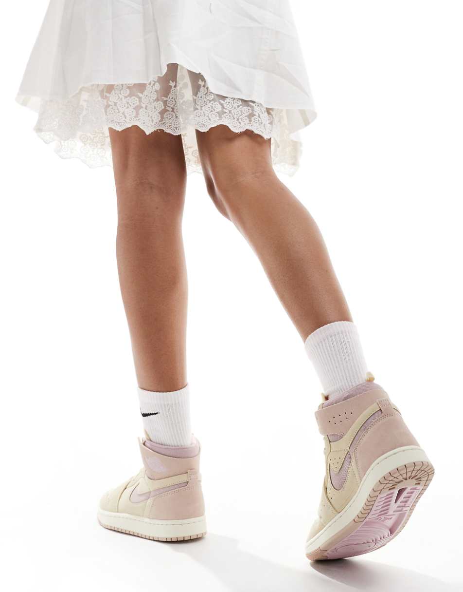 Nike Air Jordan 1 Zoom Comfort 2 sneakers in beige and light pink