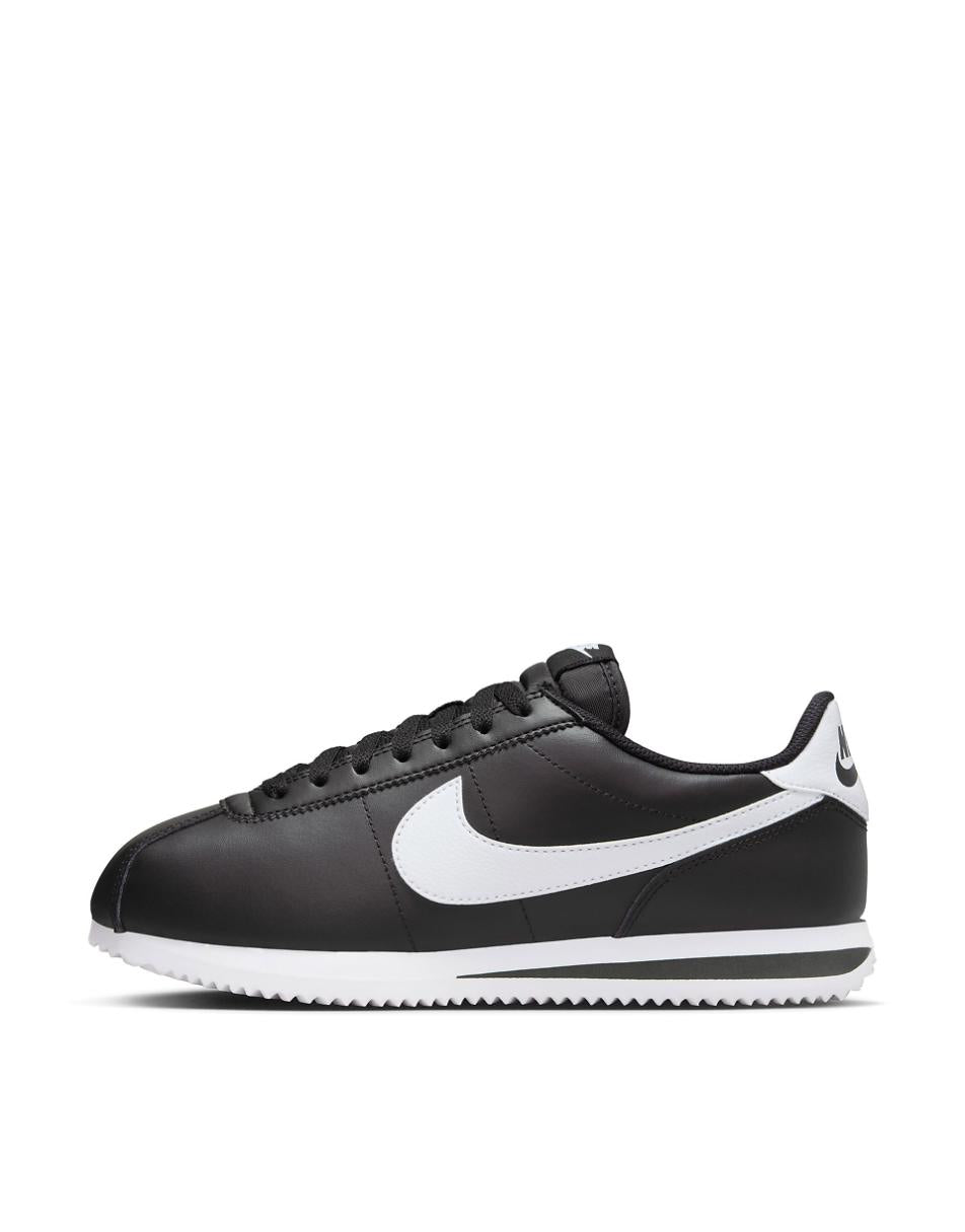Nike cortez leather sneakers in black