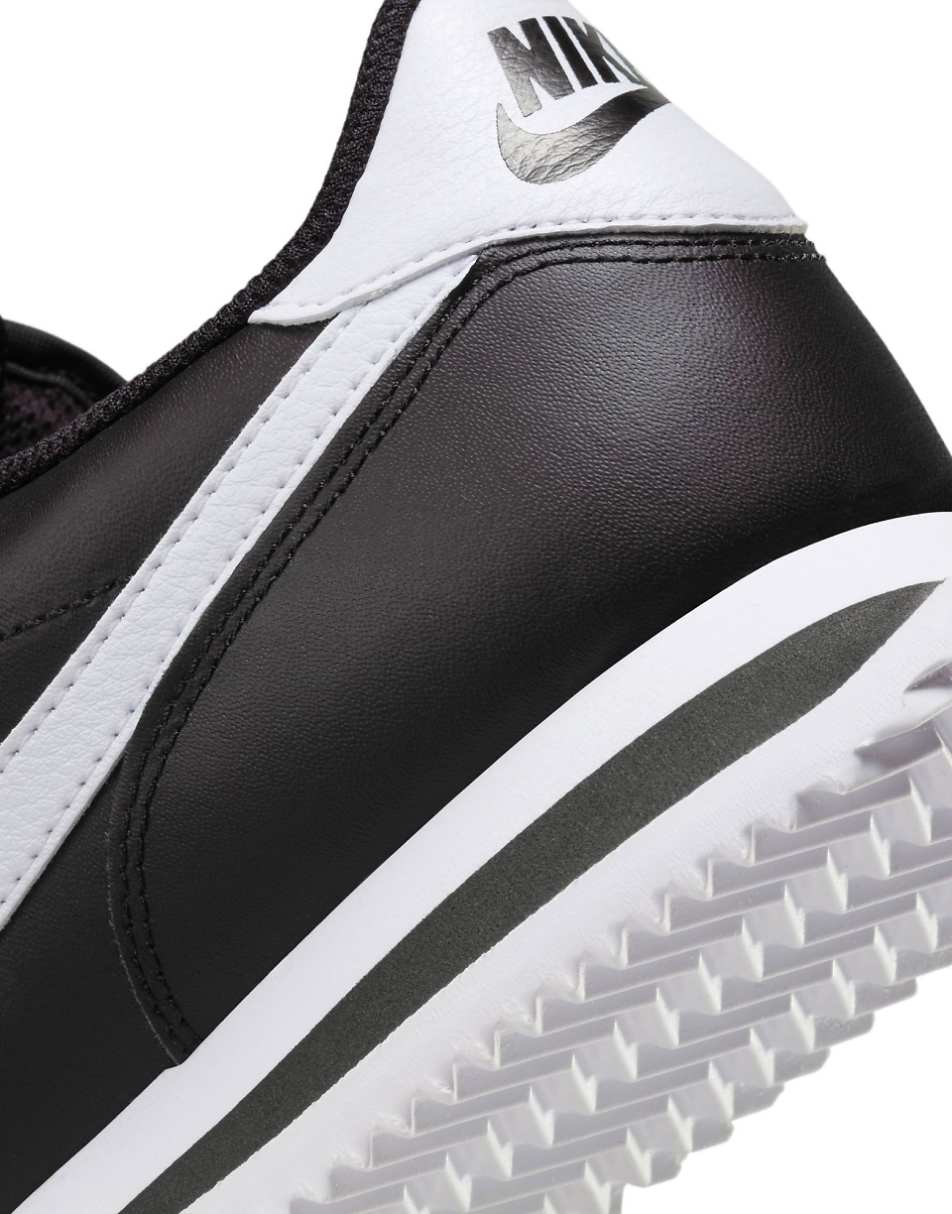 Nike cortez leather sneakers in black