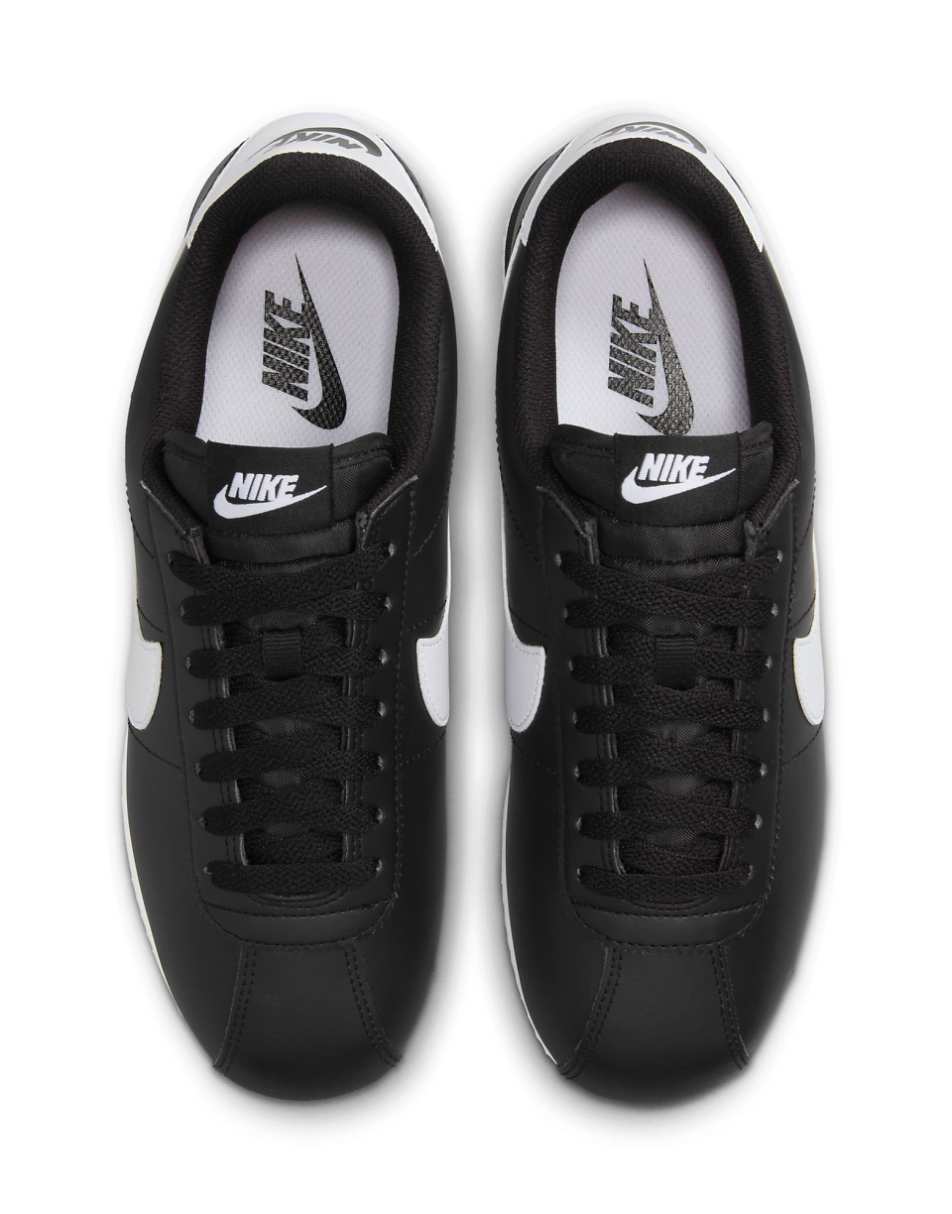 Nike cortez leather sneakers in black