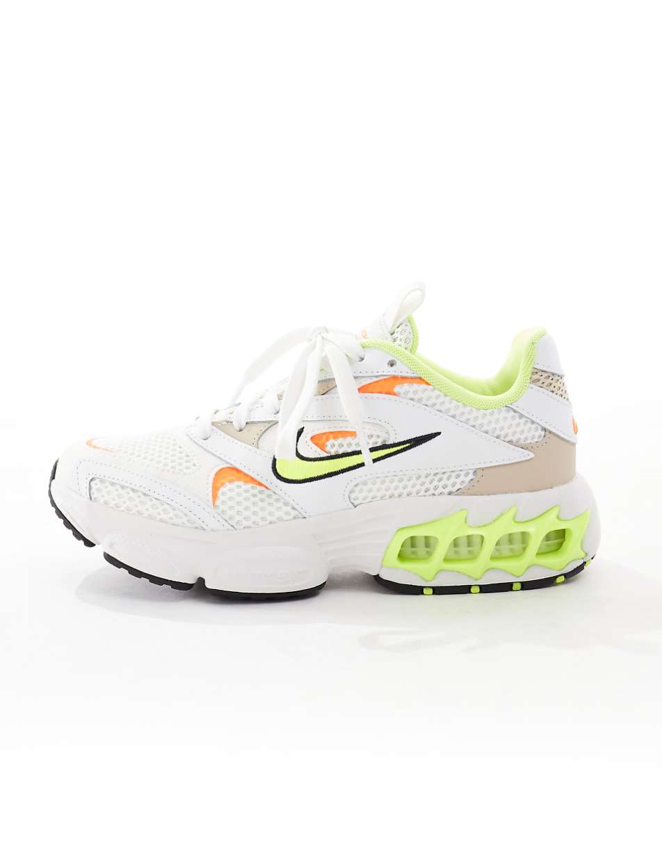 Nike Zoom Air Fire sneakers in white and green
