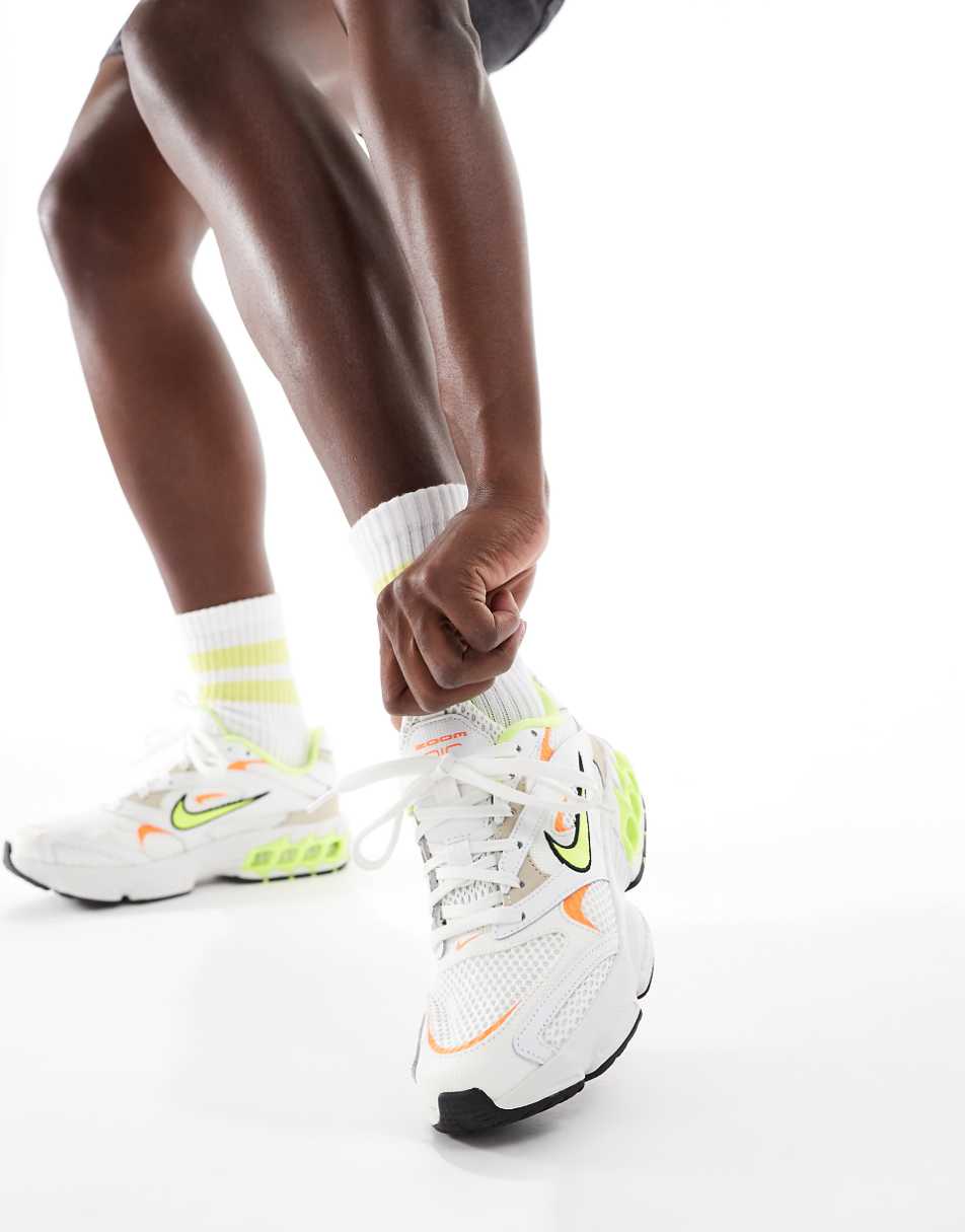 Nike Zoom Air Fire sneakers in white and green