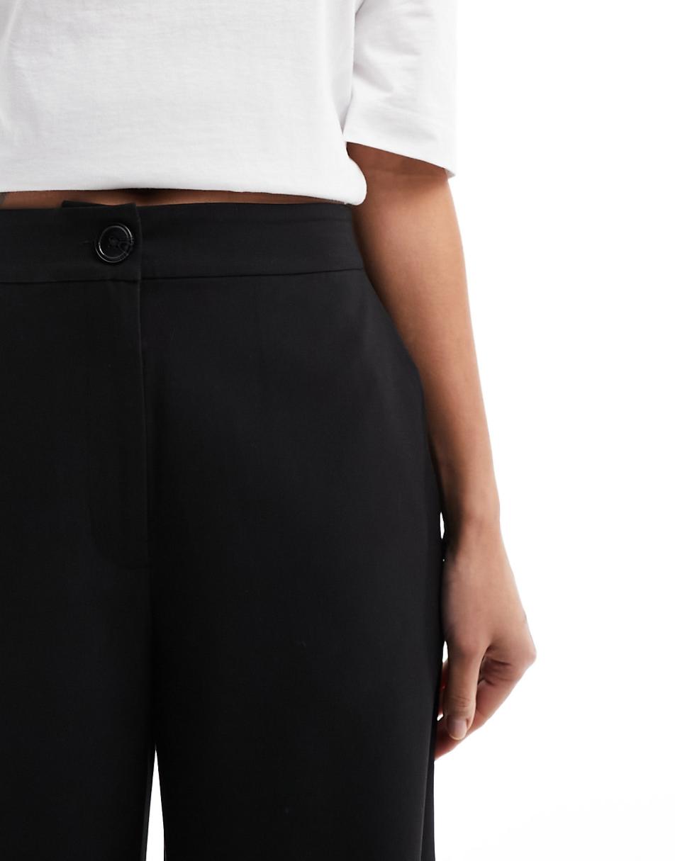 ASOS DESIGN tailored wide leg dad pants in black