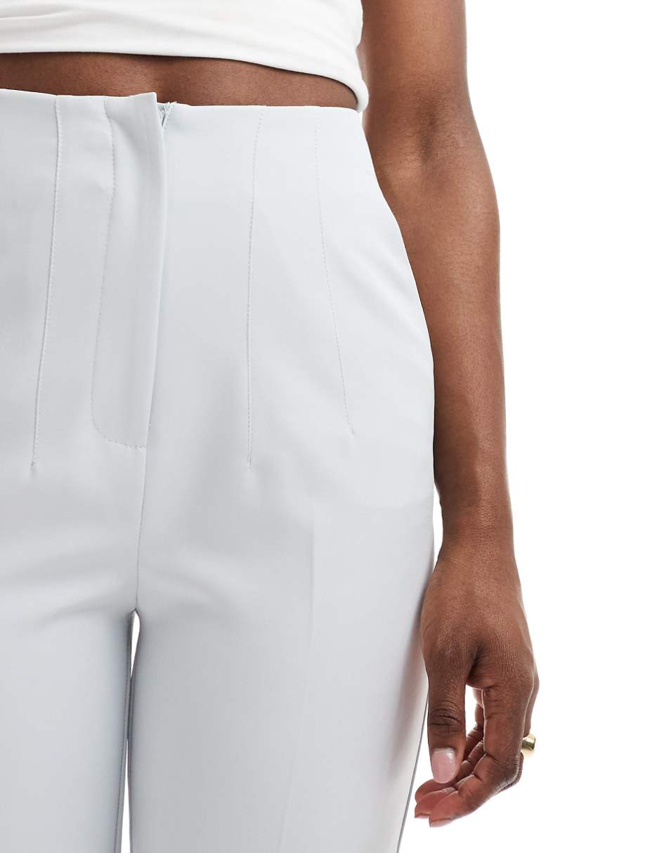 Miss Selfridge high rise cigarette pants in gray blue