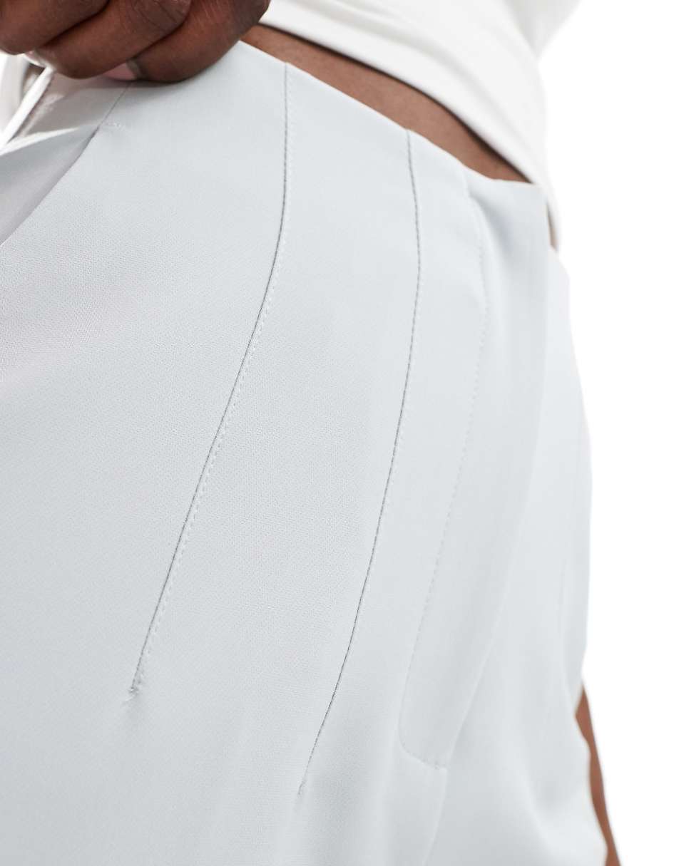 Miss Selfridge high rise cigarette pants in gray blue
