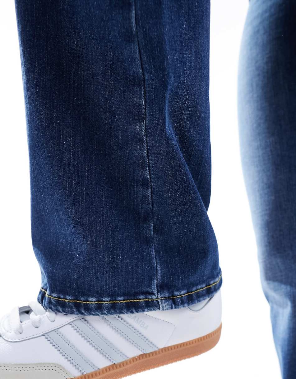 ONLY Blush low rise flared jeans in mid blue wash