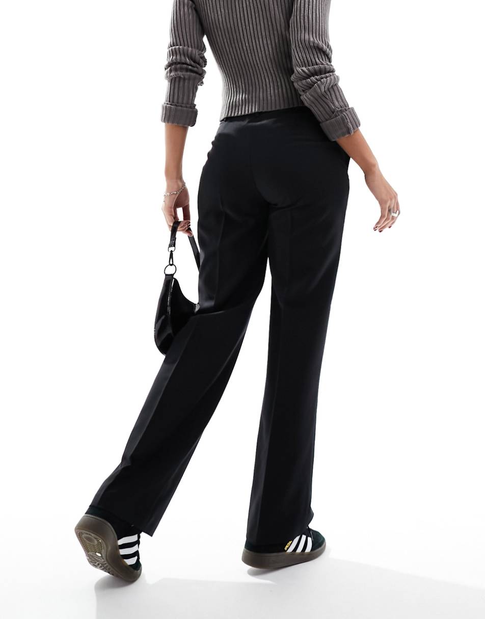 ASOS DESIGN tailored straight leg pants in black
