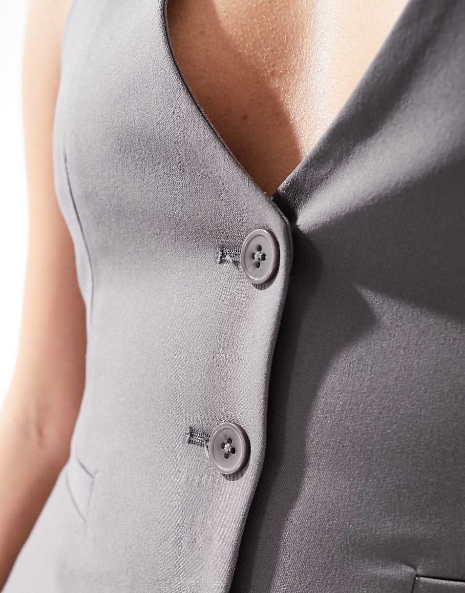 ASOS DESIGN tailored vest in gray