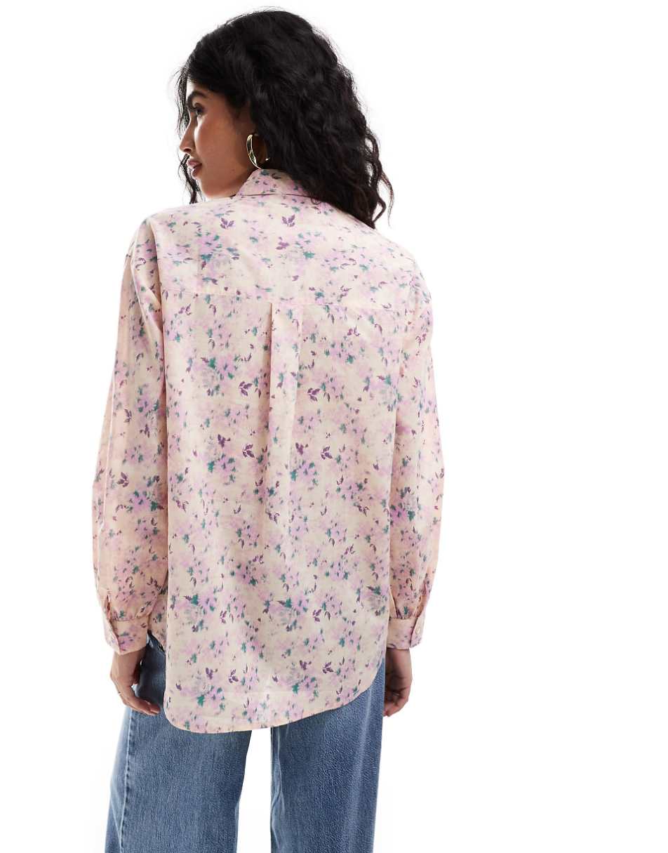 Miss Selfridge oversized shirt in floral print