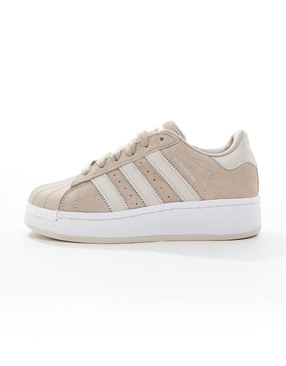 adidas Originals Superstar XLG sneakers in beige and white