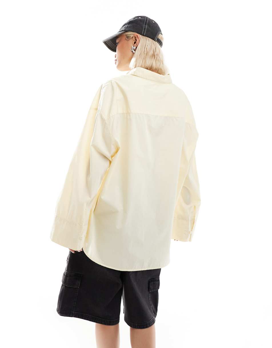 COLLUSION poplin oversized shirt in lemon