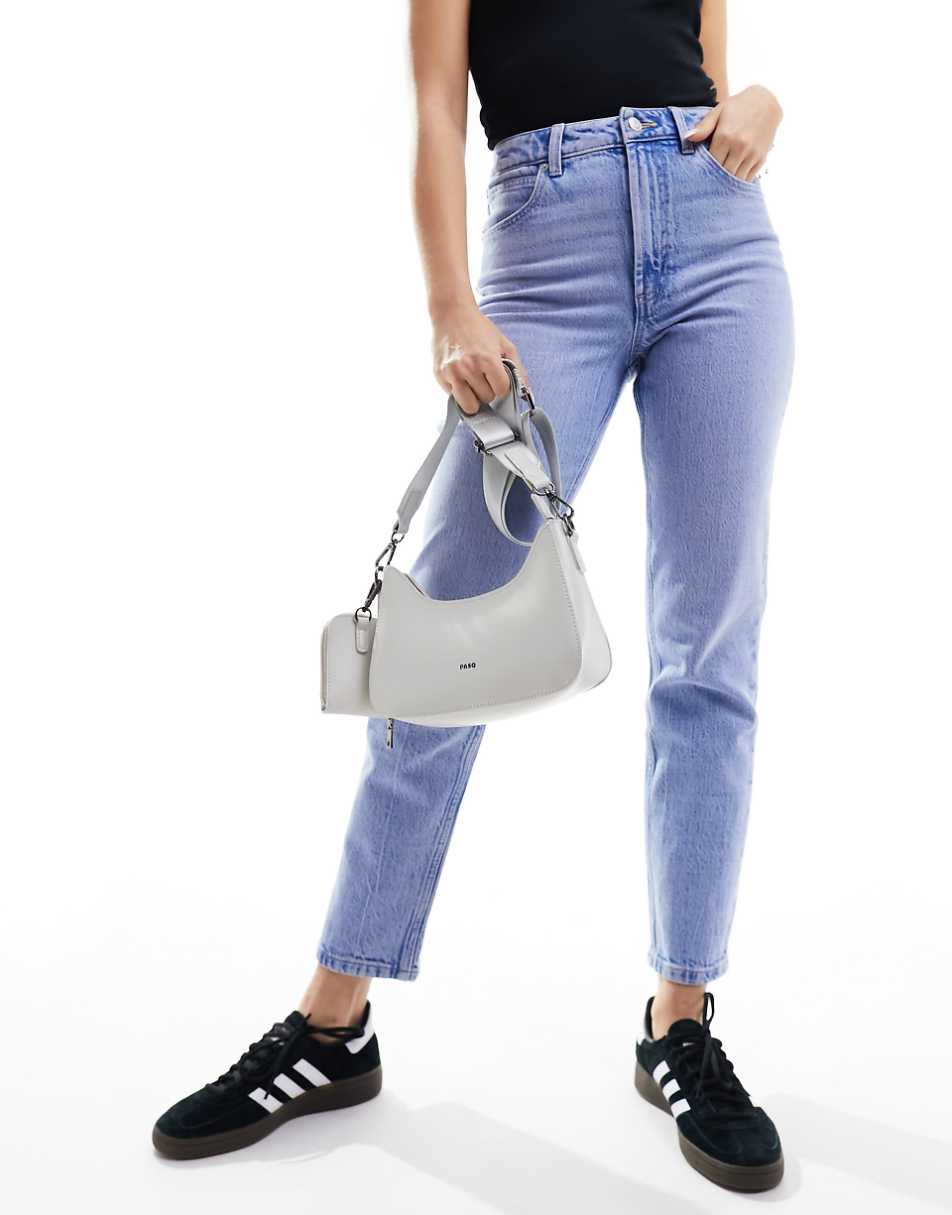 PASQ utility strap crossbody bag in stone