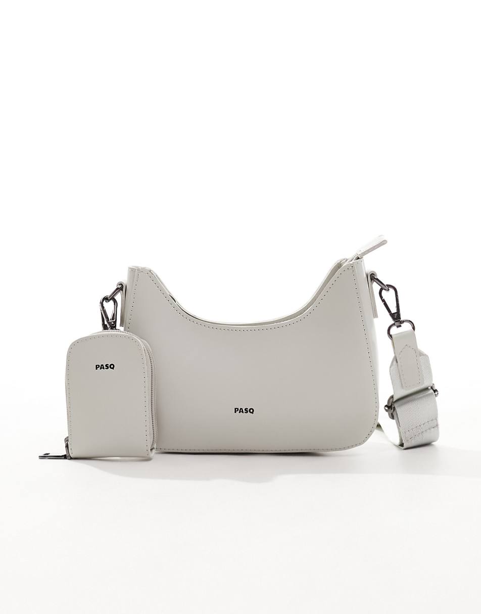 PASQ utility strap crossbody bag in stone