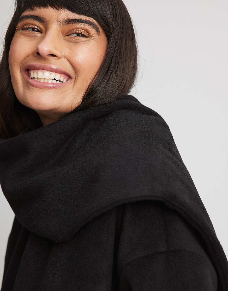 NA-KD short coat with scarf in black