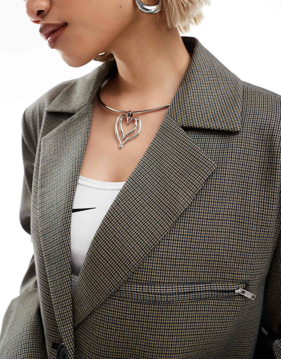 COLLUSION Unisex oversized blazer in plaid - part of a set