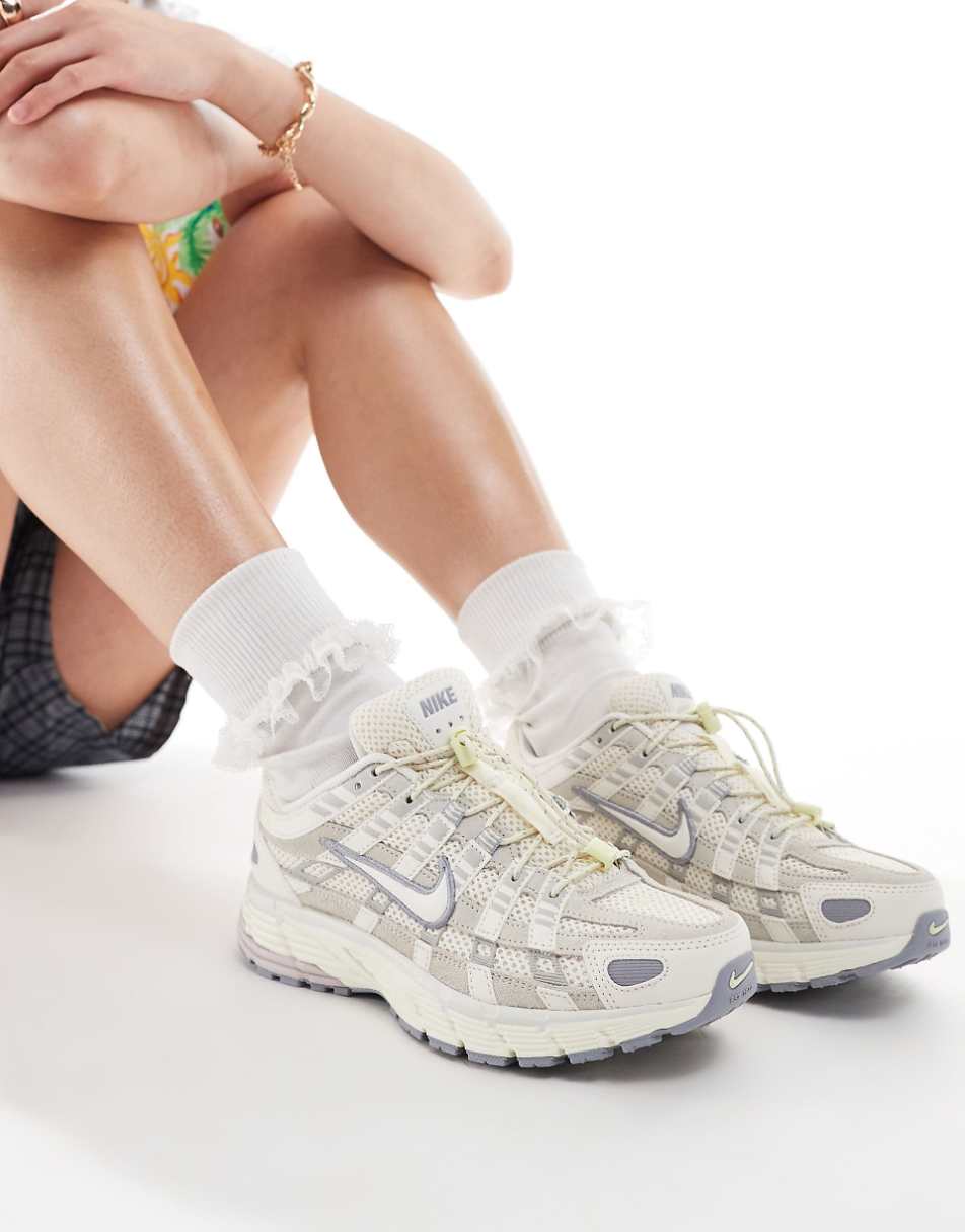 Nike P-6000 sneakers in off white with metallic detail