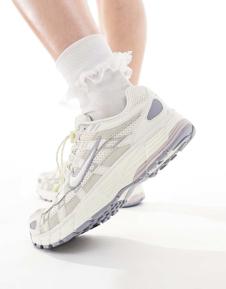 Nike P-6000 sneakers in off white with metallic detail