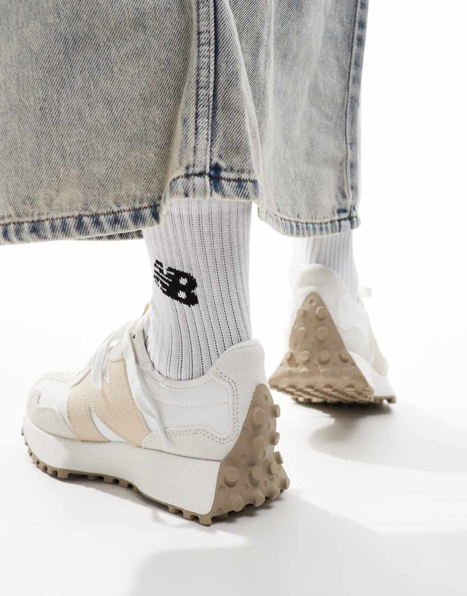 New Balance 327 sneakers in off white with beige detail