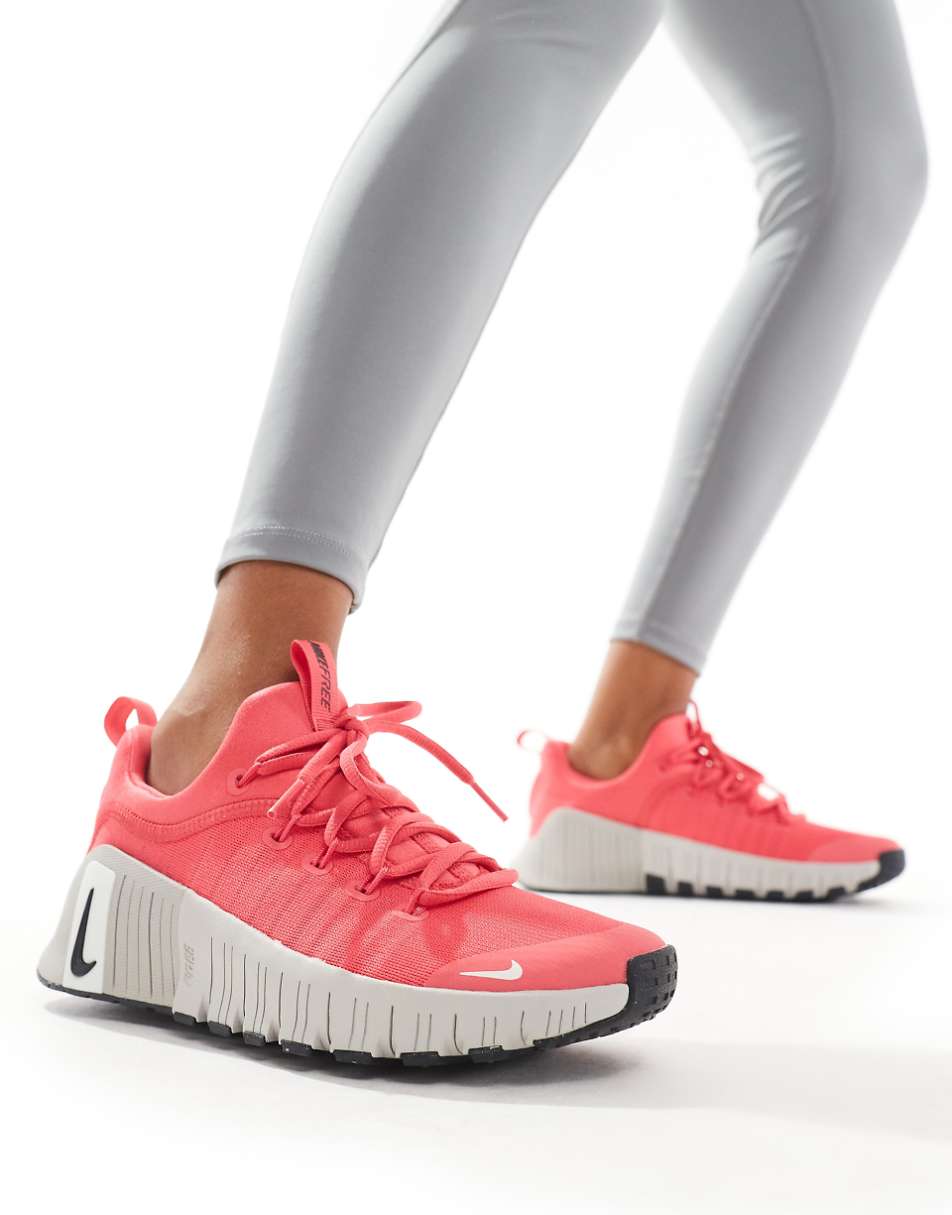 Nike Free Metcon 6 sneakers in pink and black