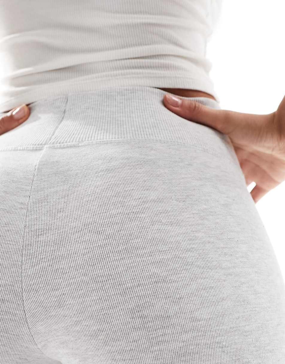 Bershka high waisted flared pants in gray