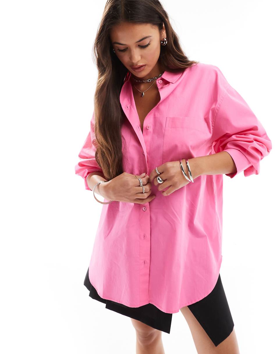 ASOS DESIGN oversized shirt in pink